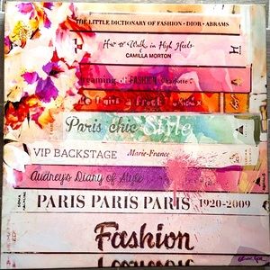 NY Paris Fashion Chic Style Multicolor Canvas Wall Art Decor